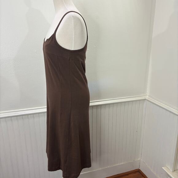 Patagonia Size M Vitaliti Dress Organic Cotton Blend Brown Built-In Bra Stretch - Picture 9 of 10